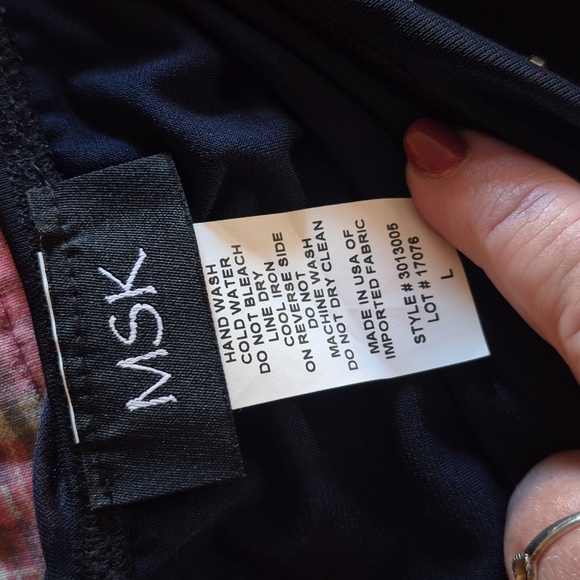 MSK Midnight Blue Elegant Evening  Dress Embellished Attached Sheer Cape Large - Picture 8 of 10